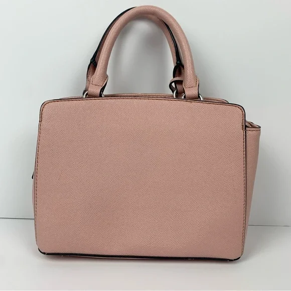 Guess Handbag Y2k Salmon Pink Double Handle Tote Satchel Bag PVC Purse - Picture 2 of 16